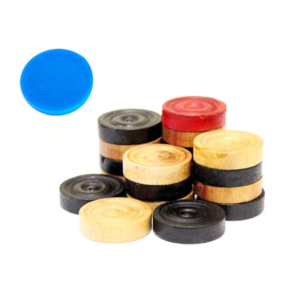 Carrom Board Coin Wooden Coins with one Striker